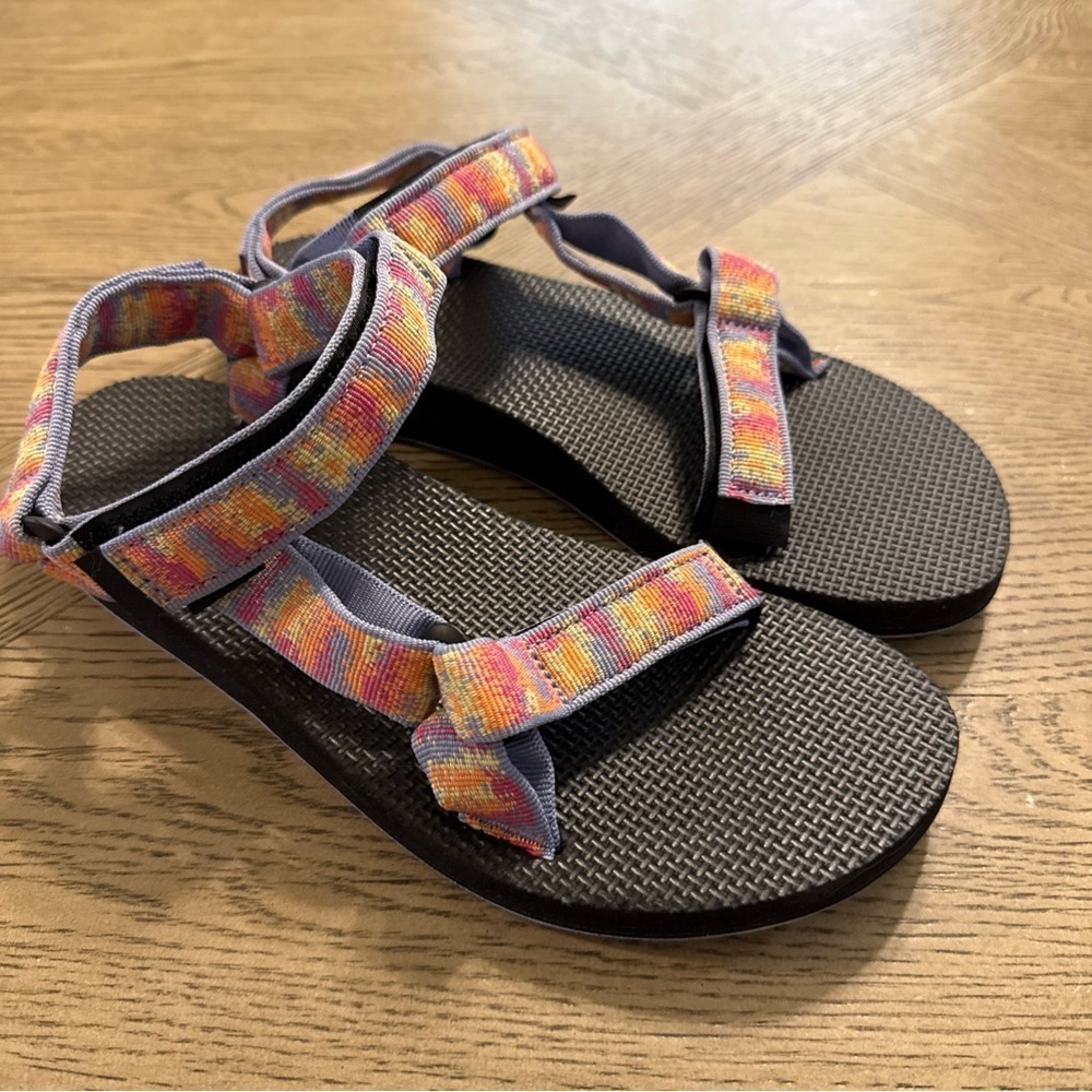 Teva Sandals Womens 8 Original Universal Sporty Slingback Black Multicolor